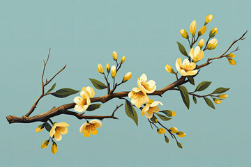 Yellow Apricot Flower, traditional lunar new year in Vietnam - obrazy, fototapety, plakaty