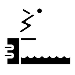 swimmer jumping glyph
