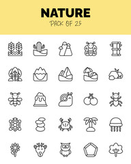 set of Nature Lineal icons for logo & web. Vector illustration