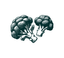  broccoli vintage illustration graphic asset