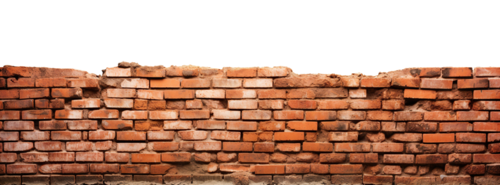 Red brick wall, cut out