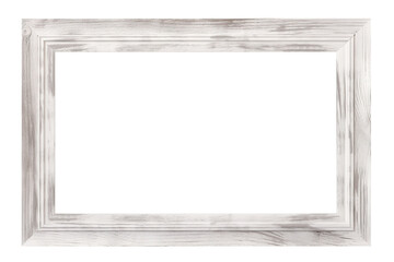 White wooden rectangular frame, cut out