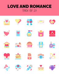 set of Love and Romance flat icons for logo & web. Vector illustration