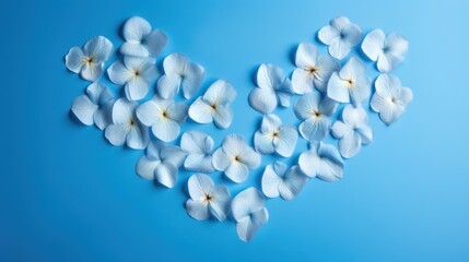  a group of white flowers arranged in the shape of the letter v on a blue background with space for the letter v in the middle of the letter'v's '.