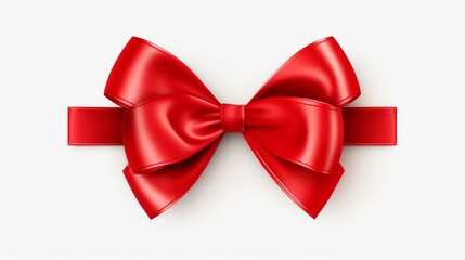 Fototapeta premium A Vibrant Red Bow with a Clean and Crisp White Background