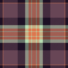 Check seamless textile of vector fabric pattern with a texture plaid tartan background.