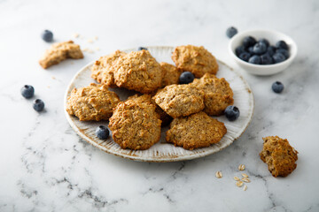 Homemade oatmeal cookies with blueberry