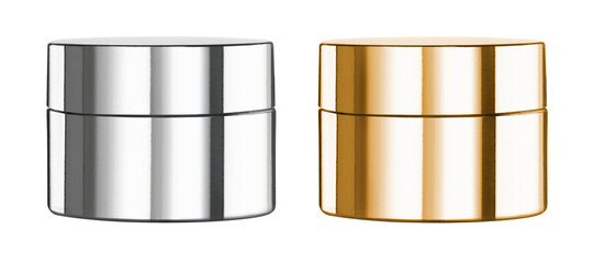 Blank Cosmetic Packaging cut out silver and gold jars
