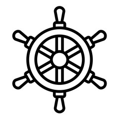 Obraz premium Nautical Wheel Icon