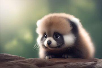 Obraz premium baby raccoon Generative AI