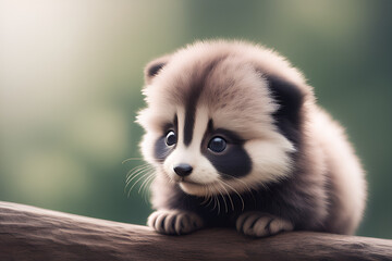 Naklejka premium baby panda Generative AI