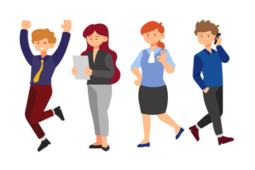 Obraz premium businessman and businesswoman character set