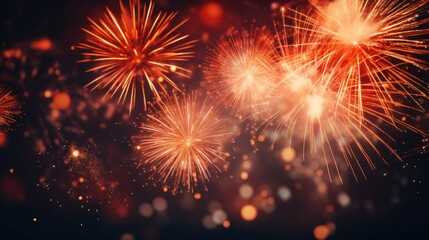 fireworks exploding in the air, with a black background