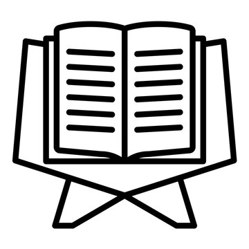 open book on stand outline clip art preview