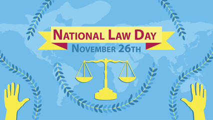 Fototapeta na wymiar National Law Day vector banner design. Happy National Law Day modern minimal graphic poster illustration.