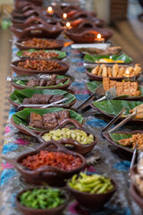 Typical Indonesian cuisine and usually served in buffet form