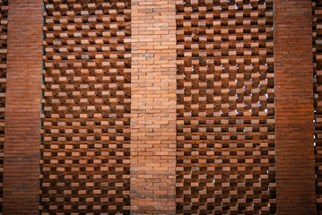 The arrangement of bricks that form a beautiful pattern