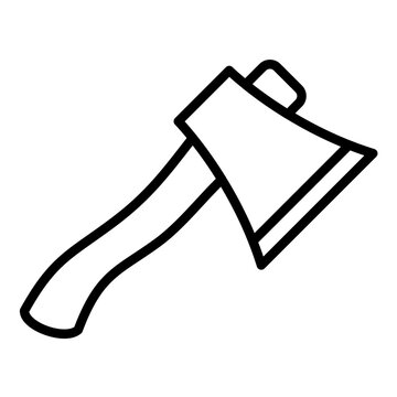 black axe outline on white background clip art preview