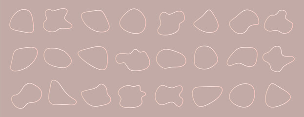 Irregular blob modern line shape vector illustration set