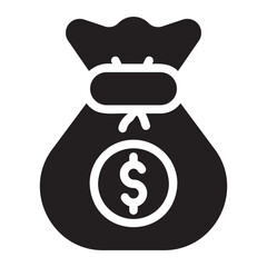 money bag glyph icon