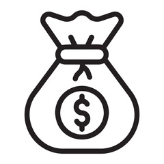 money bag line icon