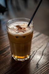 A glass of Delicious and refreshing Indonesian chocolate ice