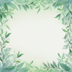 watercolor frame with leaves