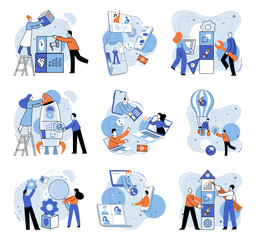 Team building vector illustration. Effective marketing ideas were born out collaborative brainstorming sessions Partnership with key stakeholders strengthened organizations position A well executed
