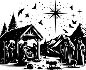Nativity Scene Illustration 5