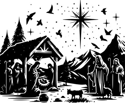 Nativity Scene Illustration 5