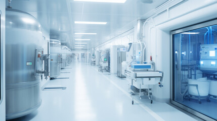Pharmaceautical clean room, industrial design for large scale chemical production in controlled...