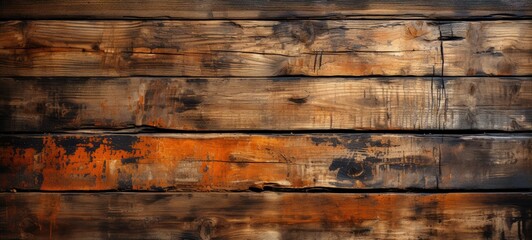 Weathered and Textured Wooden Plank Wall