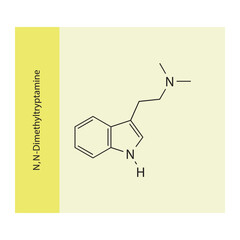 Molecular structure diagram of Sphingosine - a sphingoid base. white Scientific vector illustration.