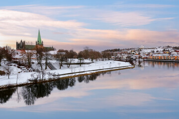 River Nidelva in Trondheim in the winter