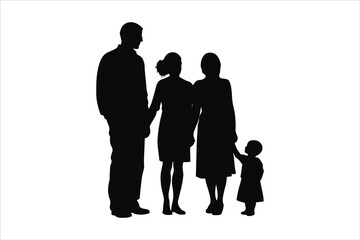 Silhouette of a parent and child, Silhouette of a family, Silhouettes of people in poses, silhouette of a couple