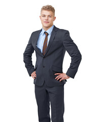 Professional, smile and portrait of business man for corporate, financial advisor and career. Accountant, happiness and confident with face of male person on white background for ambition employee