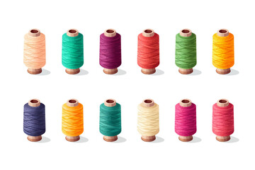 yarn thread reel isolated vector style with transparent background illustration
