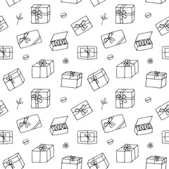 Gifts seamless pattern vector illustration hand drawing