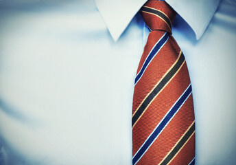 Business, corporate and professional with tie of employee for fashion suit, executive and style....