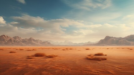 Fototapeta na wymiar A barren desert landscape for product mockup AI generated illustration