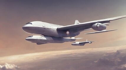 Fototapeta na wymiar Future Aircraft Background Very Cool