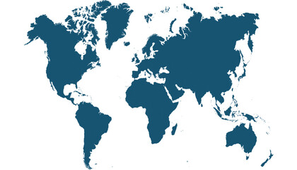 Obraz premium World map. Silhouette map. Color modern vector map 