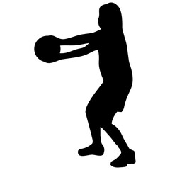 silhouette of people playing volleyball