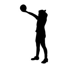 silhouette of people playing volleyball