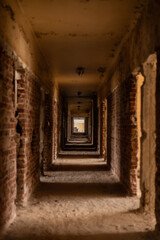 Abandoned hospital near Umm Kulthum Square in Mansoura City, Egypt