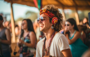 Young Man Dance Revelry Youthful Festival