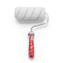 Professional painter paint roller with transparent background and shadow