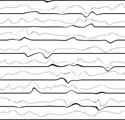 Horizontal wavy bold and thin lines 