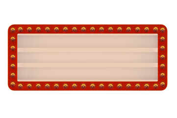 3D Illustration, Marquee frames with red border .