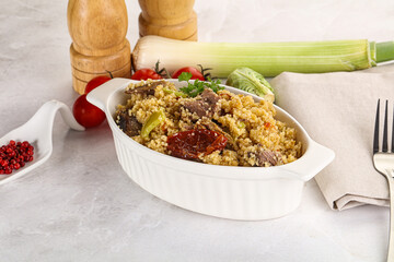 Bulgur with lamb and vegetables